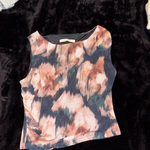 Abercrombie & Fitch Pink and Blue Floral Tank Top